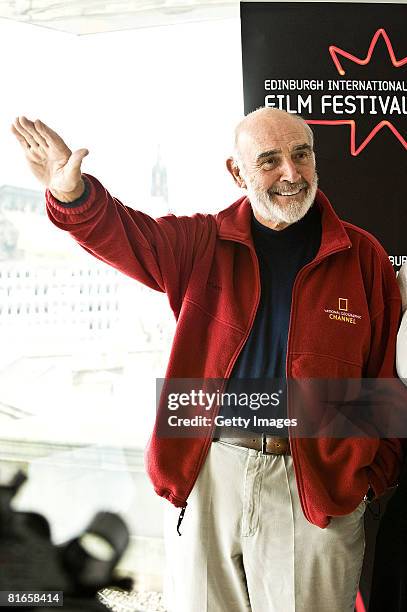 Sir Sean Connery official patron of the Edinburgh International Film Festival, attends a photocall at the Point Conference Centre on day four of the...