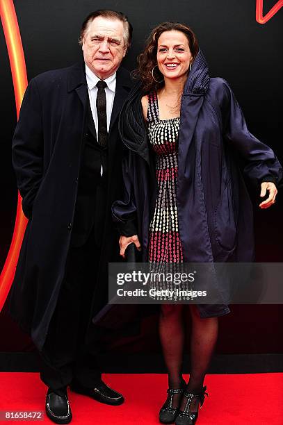 Actor Brian Cox and wife Nicole Ansari attend the red carpet gala for the film "Stone of Destiny" on day four of the Edinburgh International Film...