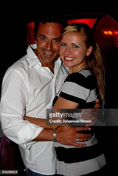 Jessica Boehrs and boyfriend Marcus Gruesser attend the 'Wir lieben Kino Director's Cut' at the Praterinsel on June 21, 2008 in Munich, Germany. .