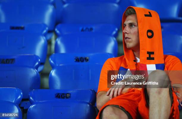 Dutch fan looks dejected after defeat in the UEFA EURO 2008 Quarter Final match between Netherlands and Russia at St. Jakob-Park on June 21, 2008 in...