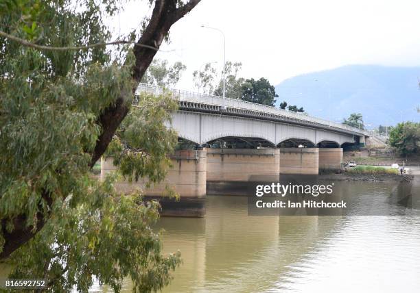 The 'Fitzroy' bridge seen stretching across the Fitzroy river on July 09, 2017 in Rockhampton, Australia