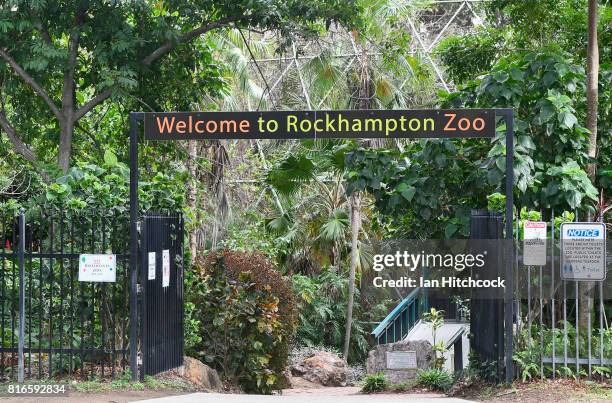 Seen is an entrance to the Rockhampton Zoo on July 10, 2017 in Rockhampton, Australia