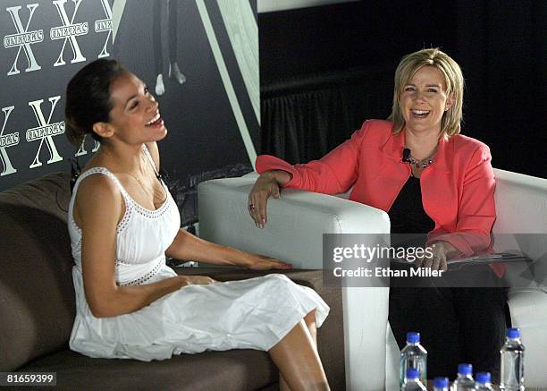 Actress Rosario Dawson and USA Today's Lauren Ashburn speak at the honoree conversation during the 2008 CineVegas film festival held at Brenden...