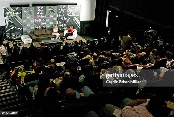 Actress Rosario Dawson and USA Today's Lauren Ashburn speak at the honoree conversation during the 2008 CineVegas film festival held at Brenden...