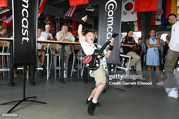 The Colorado Rapids hold a Guitar Hero competition prior to the match against the Houston Dynamo on June 21, 2008 at Dicks Sporting Goods Park in...