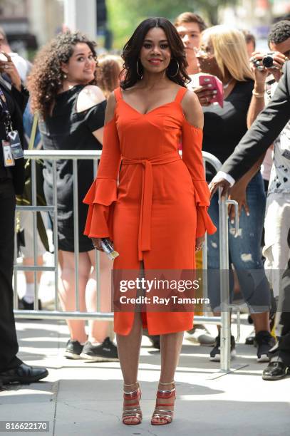 Actress Regina Hall leaves the "AOL Build" taping at the AOL Studios on July 17, 2017 in New York City.