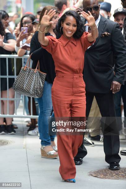 Actress Jada Pinkett Smith leaves the "AOL Build" taping at the AOL Studios on July 17, 2017 in New York City.