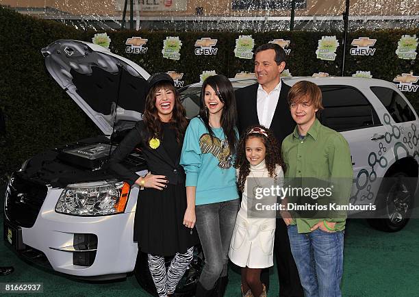 Actress Demi Lovato, actress Selena Gomez, actress Madison Pettis, President and CEO of the Walt Disney Corporation Robert Iger and actor Jason...