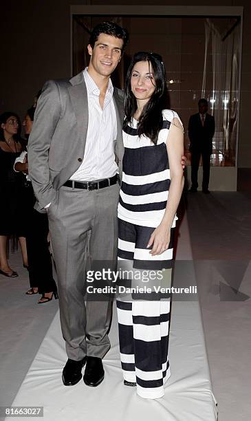 La Scala ballet etoile Roberto Bolle and Beatrice Carbone attend Salvatore Ferragamo fashion show as part of Milan Fashion Week Spring/Summer 2009 on...