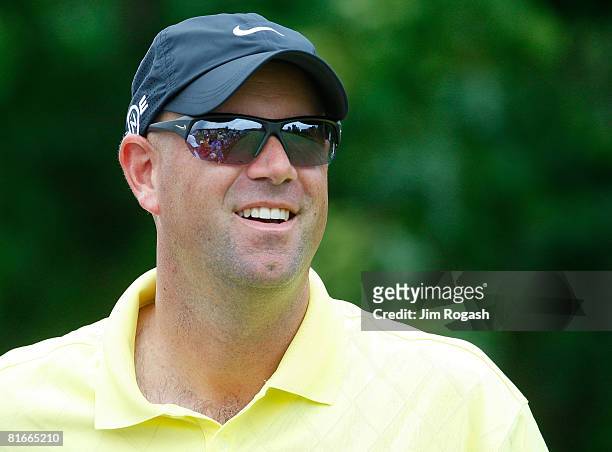 Stewart Cink after winning the Travelers Championship at TPC River Highlands held on June 22, 2008 in Cromwell, Connecticut.