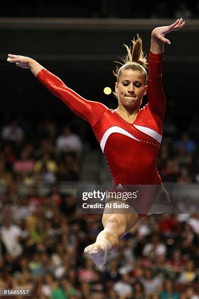 Alicia Sacramone competes on the high beam during day two of the 2008 U.S. Olympic Team Trials for gymnastics at the Wachovia Center on June 20, 2008...