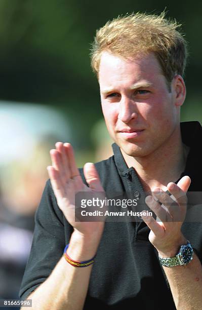 Prince William attends a charity polo match at the the Beaufort Polo Cub on June 22, 2008 in Tetbury, England.