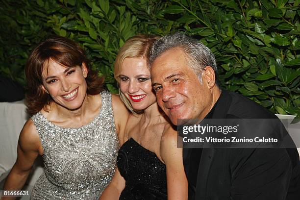 Barbara D'Urso, Antonella Elia and Carlo Pignatelli attend Maison Carlo Pignatelli Party held at Palazzo del Senato on June 22, 2008 in Milan, Italy.