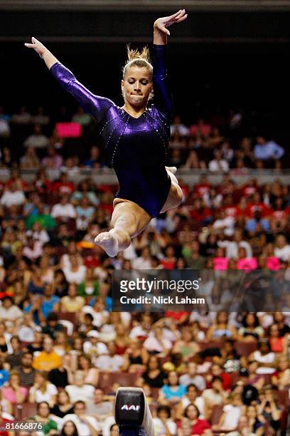 Alicia Sacramone competes on the balance beam during day four of the 2008 U.S. Olympic Team Trials for gymnastics at the Wachovia Center on June 22,...
