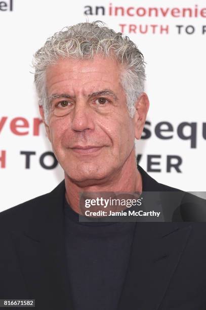 Anthony Bourdain attends the "An Inconvenient Sequel: Truth To Power" New York Screening" at the Whitby Hotel on July 17, 2017 in New York City.