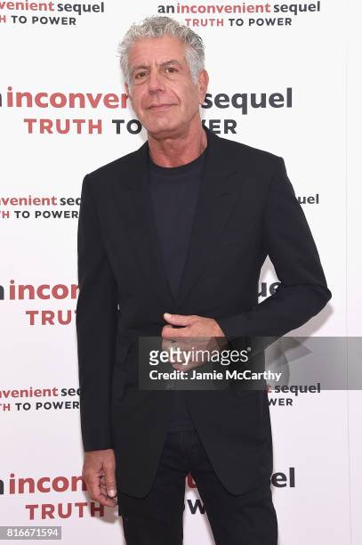 Anthony Bourdain attends the "An Inconvenient Sequel: Truth To Power" New York Screening" at the Whitby Hotel on July 17, 2017 in New York City.
