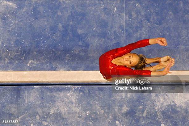 Nastia Liukin competes on the balance beam during day four of the 2008 U.S. Olympic Team Trials for gymnastics at the Wachovia Center on June 22,...