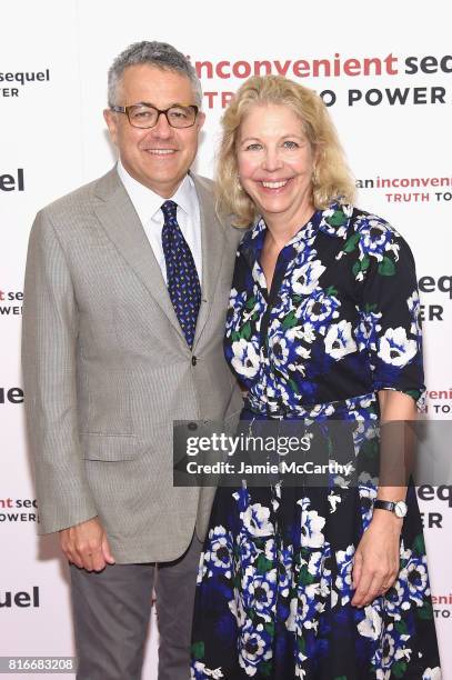 Television personality Jeffrey Toobin and guest attend the "An Inconvenient Sequel: Truth To Power" New York Screening" at the Whitby Hotel on July...