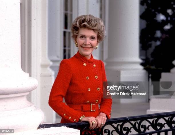 Former First Lady Nancy Reagan, poses for a portrait at the White House in Washington, DC.