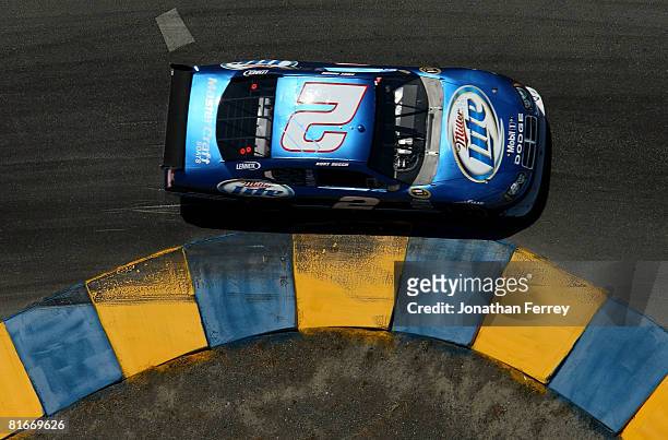 Kurt Busch in his Miller Lite Dodge during the NASCAR Sprint Cup Series Toyota/Save Mart 350 at the Infineon Raceway on June 22, 2008 in Sonoma,...