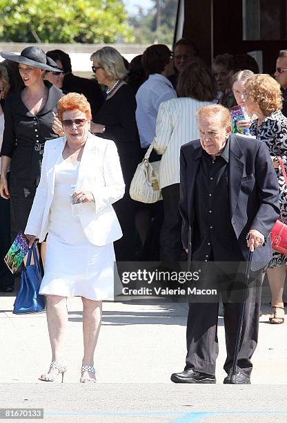 American Businessman Jack Carter Cyd attends Charisse's Funeral at the Hillside Memorial Park June 22, 2008 in Los Angeles, California.