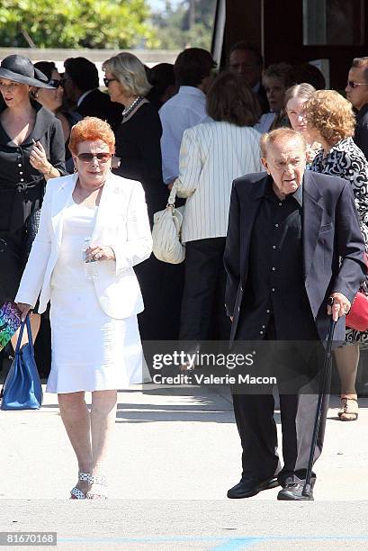 American Businessman Jack Carter Cyd attends Charisse's Funeral at the Hillside Memorial Park June 22, 2008 in Los Angeles, California.