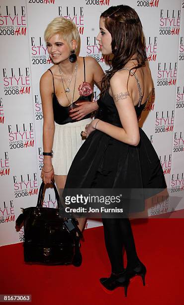 Pixie Geldof and Peaches Geldof arrive at the Elle Style Awards 2008 at The Westway on February 12, 2008 in London, England.