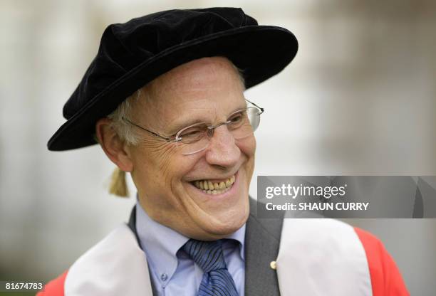 Professor of Theoretical Physics Dr David Gross attends the 2008 honorary degree procession at Cambridge Universtity on June 23, 2008. The...