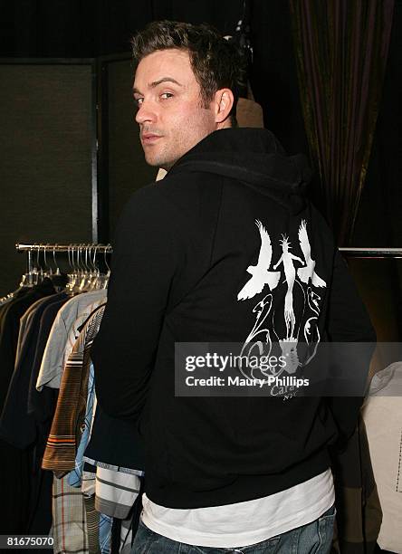 Actor Daniel Goddard poses in the Daytime Emmy official gift lounge produced by On 3 Productions held at the Kodak Theatre on June 19, 2008 in...