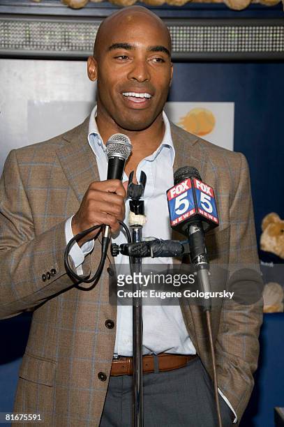 Tiki Barber attends the grand opening of Last Licks Ice Cream Store on June 23, 2008 in New York.