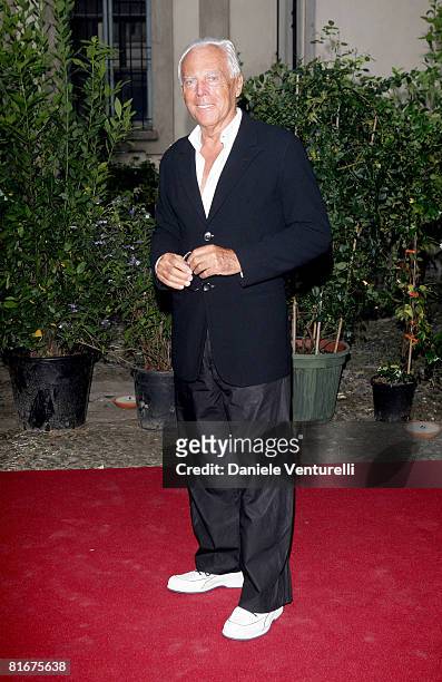 Designer Giorgio Armani attends Uomo Vogue 40th Anniversary Celebration Party as part of Milan Fashion Week Menswear Spring/Summer 2009 on June 22,...