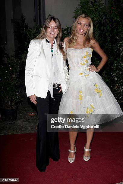 Eva Cavalli and Esther Canadas attend Uomo Vogue 40th Anniversary Celebration Party as part of Milan Fashion Week Menswear Spring/Summer 2009 on June...