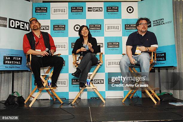 Shane Black, Rita Hsiao and Andrew Kevin Walker attend the 2008 Los Angeles Film Festival's Coffee Talk: Screenwriters on June 22, 2008 at The W Los...