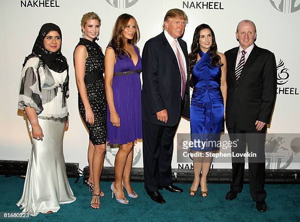 Nakheel general manager Manal Shaheen, Ivanka Trump, Melania Trump, mogul Donald Trump, actress Demi Moore, and Nakheel Cheif Executive Officer Chris...
