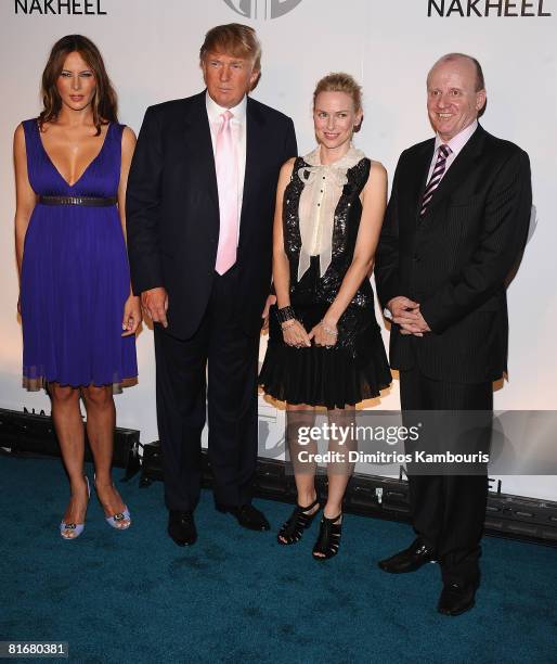 Melania Trump, Donald Trump, actress Naomi Watts and Chris O'Donnell, CEO of Nakheel attend the Trump International Hotel and Tower Dubai launch on...