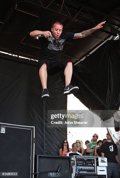 Dan Marsala of Story of the Year performs at the Van's Warped Tour at Seaside Park on June 22, 2008 in Ventura, California.