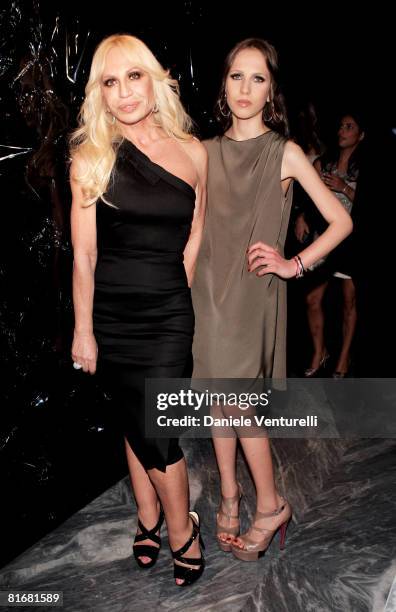 Designer Donatella Versace and daughter Allegra Versace Beck attend Tom Ford Boutique Opening during Milan Fashion Week Spring/Summer 2009 on June...