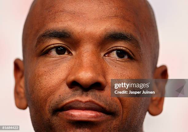 Marcos Senna of Spain listens to questions during a press conference at the Kampl training ground on June 24, 2008 in Neustift Im Stubaital, Austria....