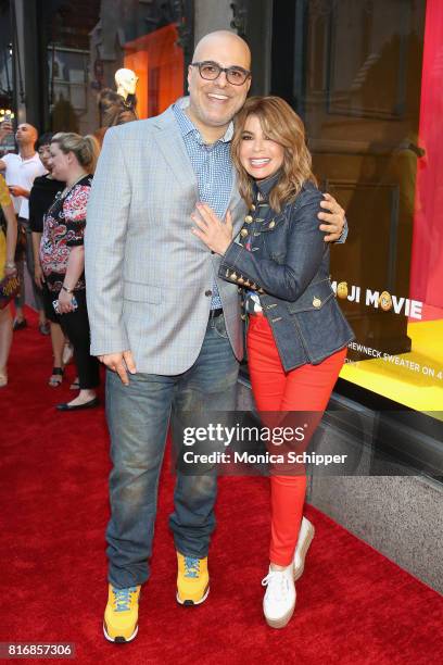Director Tony Leondis and Paula Abdul attend the Saks Fifth Avenue and Sony Picture Animation's celebration of "The Emoji Movie" at Saks Fifth Avenue...