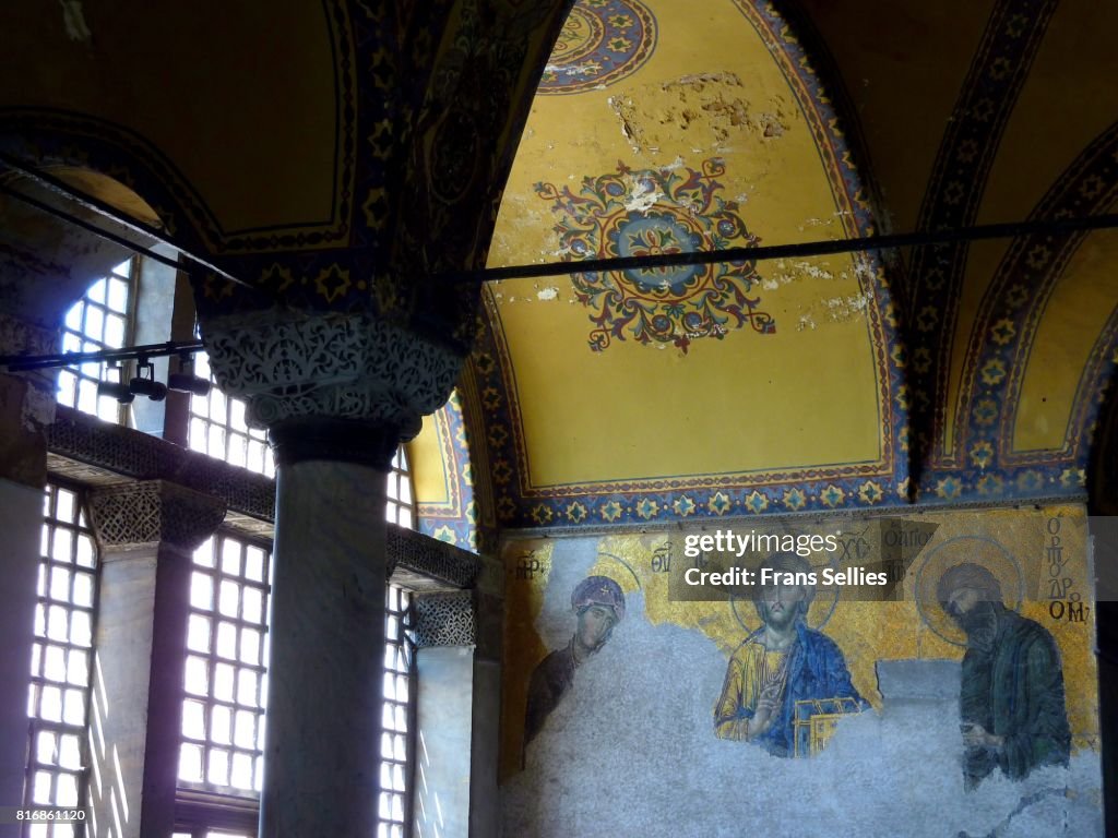 Deësis mosaic (Christ with the Virgin Mary and John the Baptist), Hagia Sophia, Istanbul