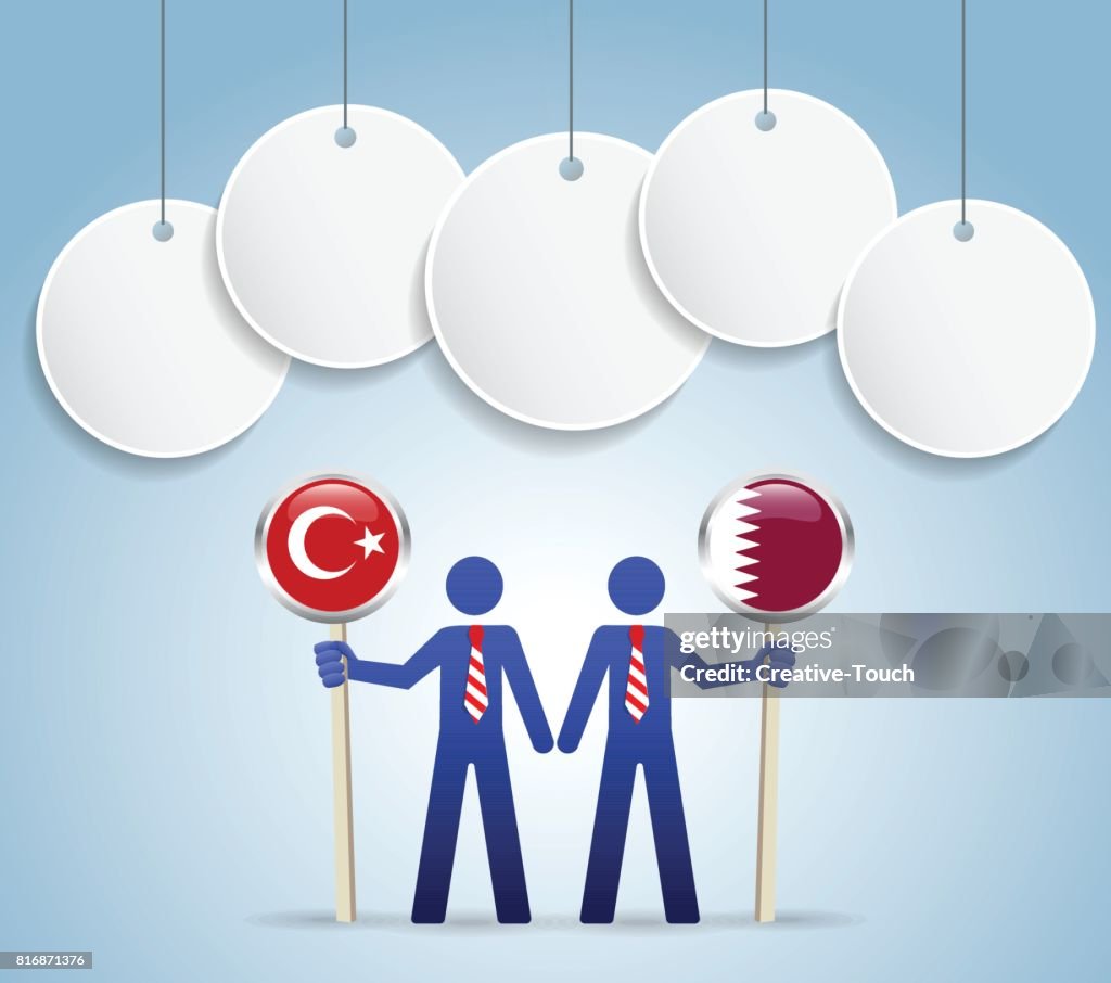 Businessman turkey - qatar flag concept