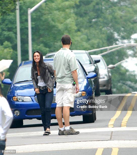 Megan Fox on location for "Transformers 2" on the streets of Princeton on June 23, 2008 Princeton, New Jersey.