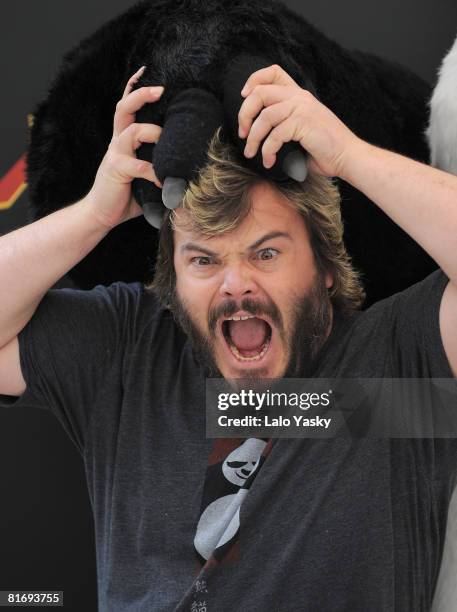 Actor Jack Black attends the 'Kung Fu Panda' photocall at the Santo Mauro Hotel on June24, 2008 in Madrid, Spain.