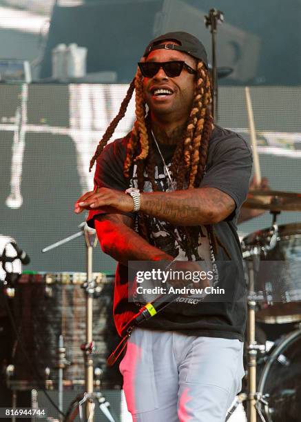 American singer Ty Dolla $ign performs on stage during FVDED In The Park at Holland Park on July 7, 2017 in Surrey, Canada.
