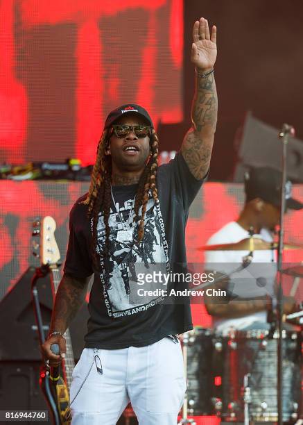 American singer Ty Dolla $ign performs on stage during FVDED In The Park at Holland Park on July 7, 2017 in Surrey, Canada.