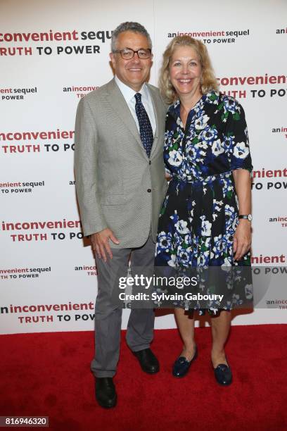 Jeffrey Toobin and Amy McIntosh attends "An Inconvenient Sequel: Truth To Power" New York Screening at the Whitby Hotel on July 17, 2017 in New York...