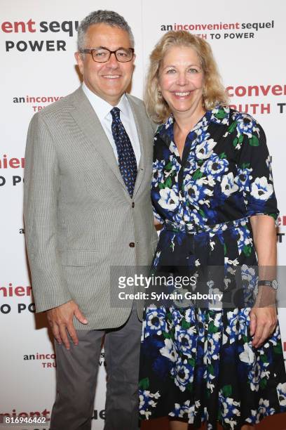 Jeffrey Toobin and Amy McIntosh attends "An Inconvenient Sequel: Truth To Power" New York Screening at the Whitby Hotel on July 17, 2017 in New York...