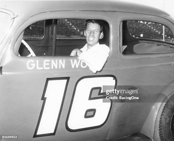 Glen Wood at Bowman Gray Stadium in the early 1950s during weekly NASCAR modified and sportsman racing.