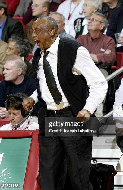 Temple Head Coach John Chaney during a 52 to 51 Temple Owl victory over the Penn Quakers at the Liacouras Ctr. In Philadelphia on December 8, 2004.