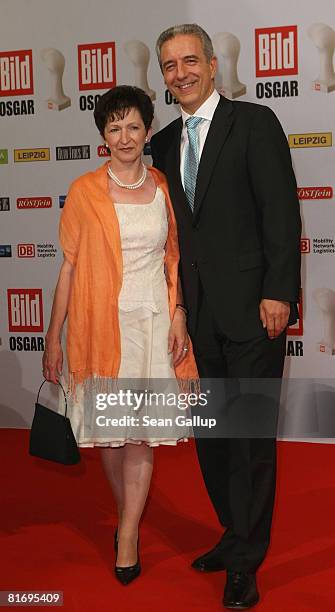 Saxony Governor Stanislaw Tillich and his wife Veronika Tillich attend the Bild OSGAR Award at City Hall on June 24, 2008 in Leipzig, Germany.